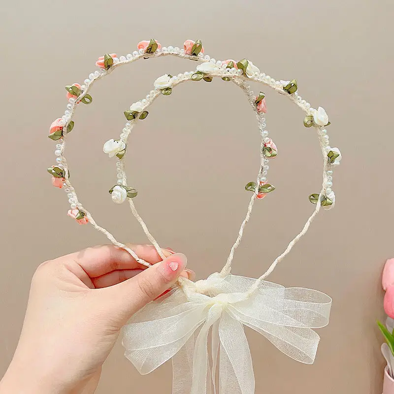 Princess Hairband with Pearl & Rose Design