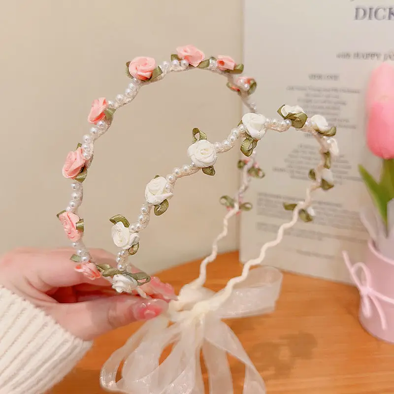 Princess Hairband with Pearl & Rose Design