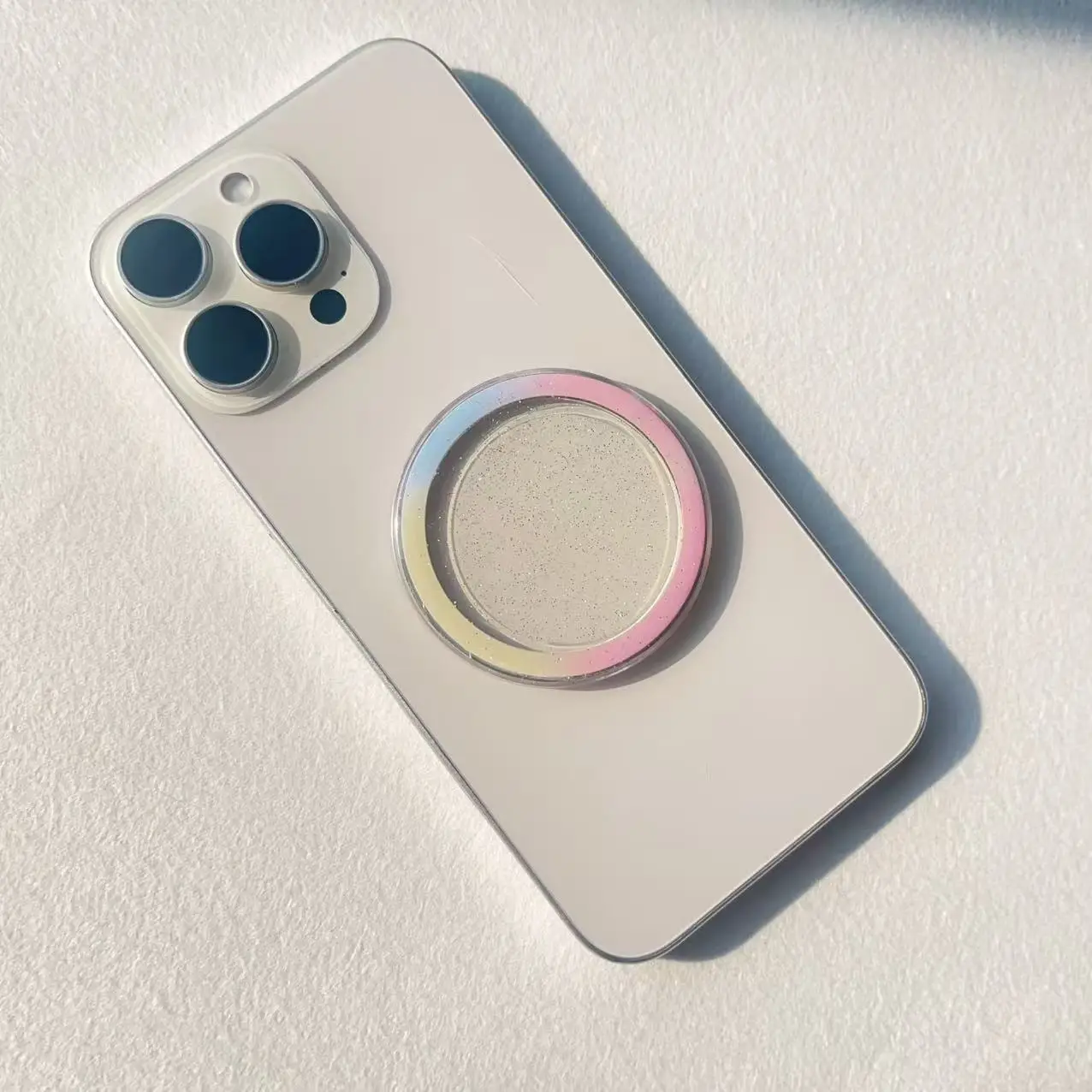 Magnetic Phone Holder with Pink Ring for Magsafe Wireless - Image 3