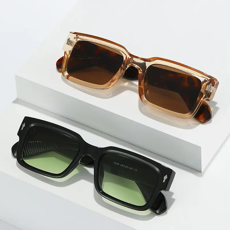 Green Square Sunglasses for Men Women UV400 - Image 9
