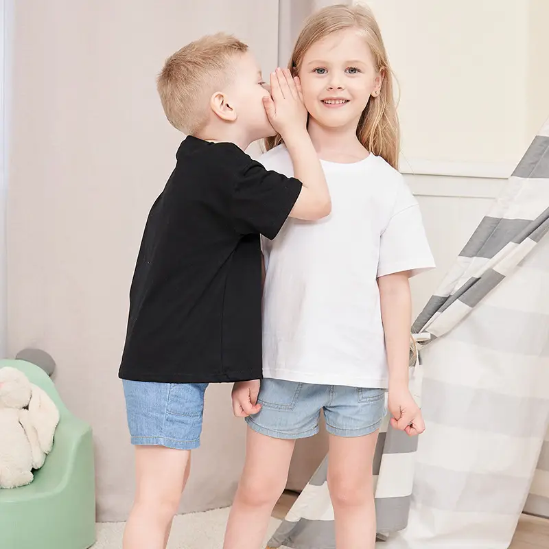White Loose Cotton T-Shirt for Boys Girls Summer - Image 4