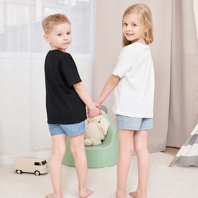 White Loose Cotton T-Shirt for Boys Girls Summer - Image 6