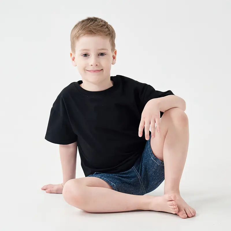 White Loose Cotton T-Shirt for Boys Girls Summer - Image 2