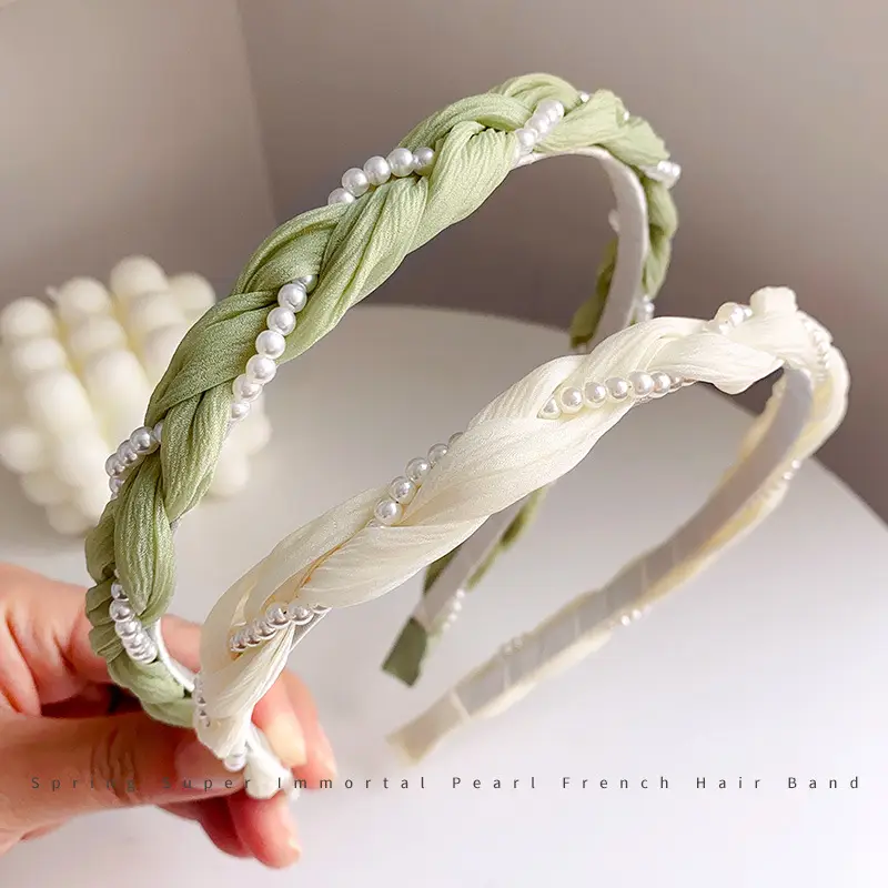 Mori Pastoral Green Pearl Hair Band Halo - Image 6