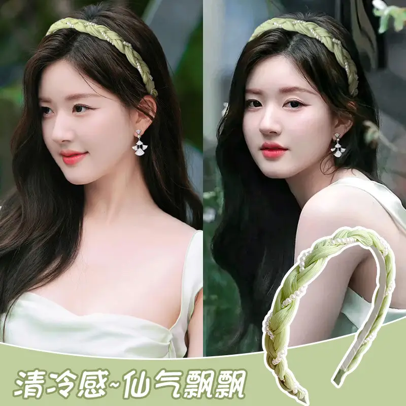 Mori Pastoral Green Pearl Hair Band Halo - Image 7