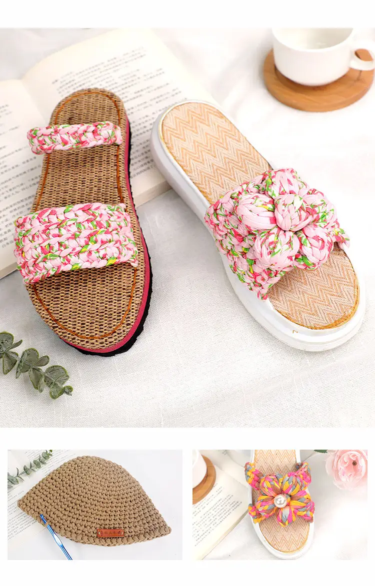 Large Ball High Elastic Wool Crochet Sandals — feature 10