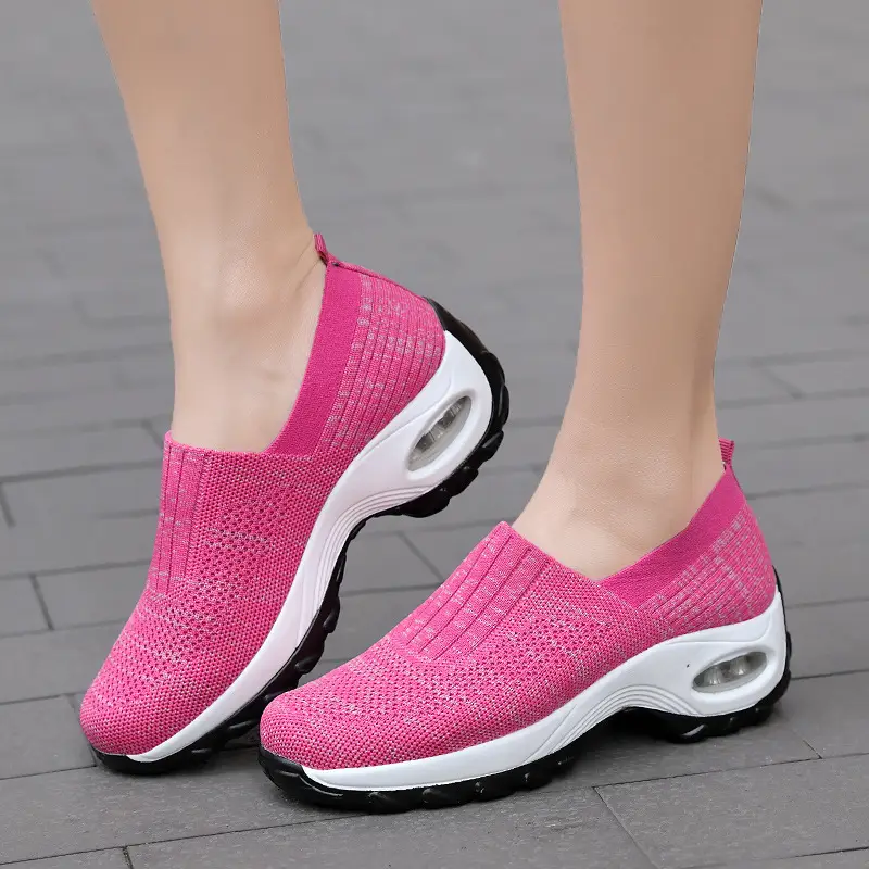 Women's Shoes Summer Soft Sole Breathable Walking Mom Shoes Middle-Aged Mesh Casual Sports Shoes Lazy Slip-On Shoes for Women - Image 8