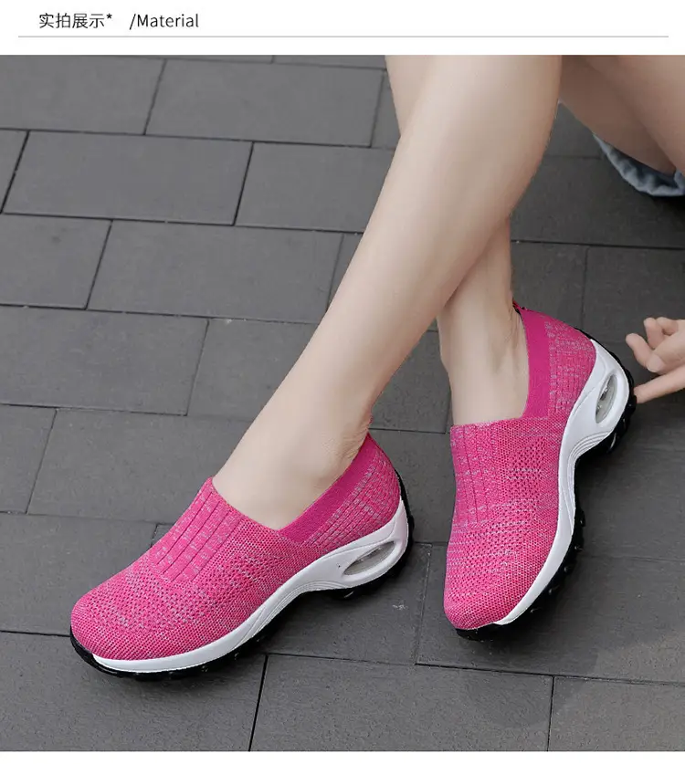 Women's Shoes Summer Soft Sole Breathable Walking Mom Shoes Middle-Aged Mesh Casual Sports Shoes Lazy Slip-On Shoes for Women — feature 16