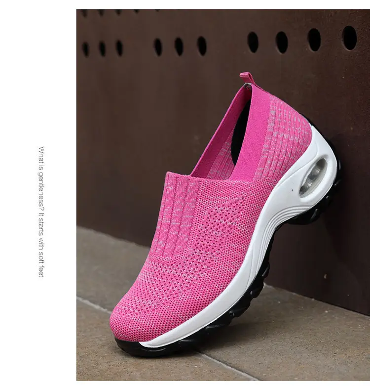 Women's Shoes Summer Soft Sole Breathable Walking Mom Shoes Middle-Aged Mesh Casual Sports Shoes Lazy Slip-On Shoes for Women — feature 17