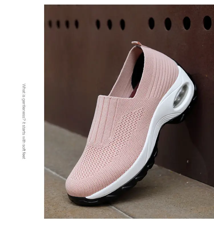 Women's Shoes Summer Soft Sole Breathable Walking Mom Shoes Middle-Aged Mesh Casual Sports Shoes Lazy Slip-On Shoes for Women — feature 24