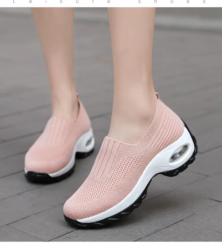 Women's Shoes Summer Soft Sole Breathable Walking Mom Shoes Middle-Aged Mesh Casual Sports Shoes Lazy Slip-On Shoes for Women — feature 26