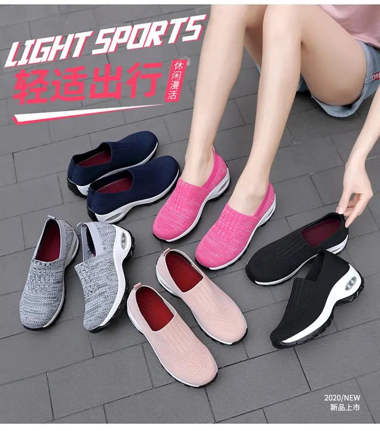 Women's Shoes Summer Soft Sole Breathable Walking Mom Shoes Middle-Aged Mesh Casual Sports Shoes Lazy Slip-On Shoes for Women — feature 7