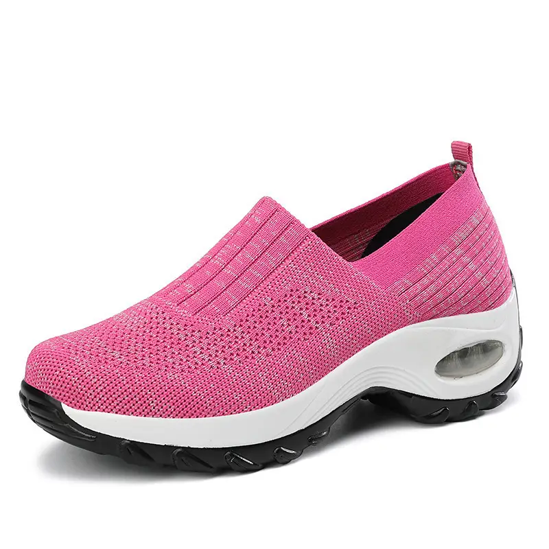 Women's Shoes Summer Soft Sole Breathable Walking Mom Shoes Middle-Aged Mesh Casual Sports Shoes Lazy Slip-On Shoes for Women - Image 4