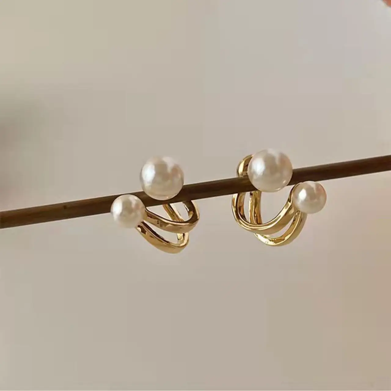 Two-Wearing Pearl Earrings for Niche Women - Image 3