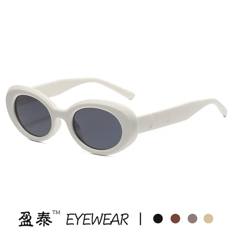 Cool Brown Black Oval Sunglasses UV Protective - Image 10