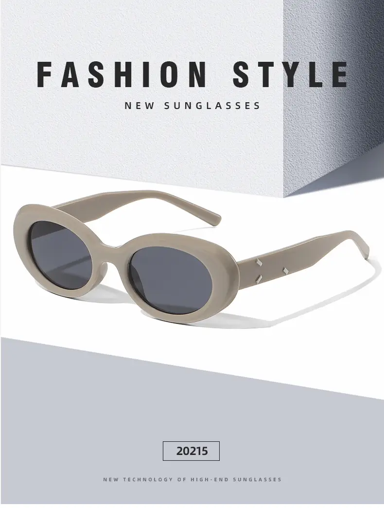 Cool Brown Black Oval Sunglasses UV Protective — feature 11