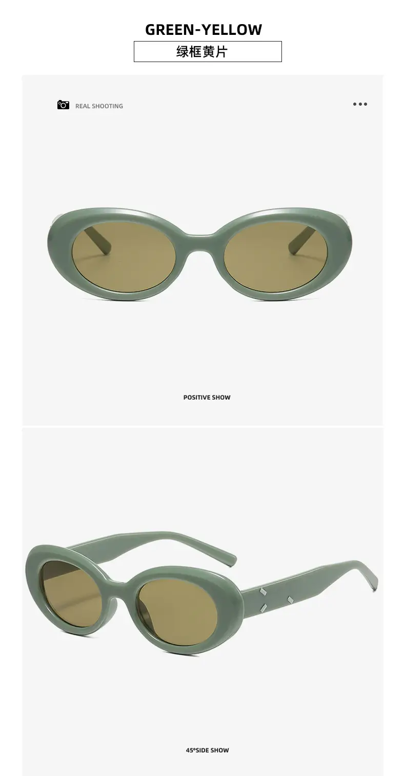 Cool Brown Black Oval Sunglasses UV Protective — feature 18