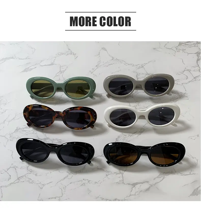 Cool Brown Black Oval Sunglasses UV Protective — feature 20
