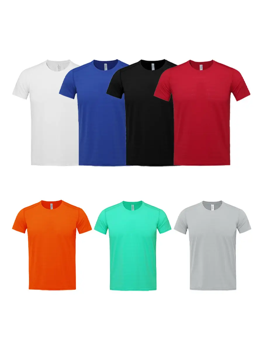 Men Blue Round Neck Short Sleeve T-Shirt - Image 11