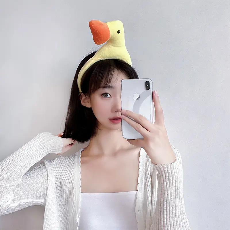 Cute Yellow Duck Headband with Red Beak - Image 7