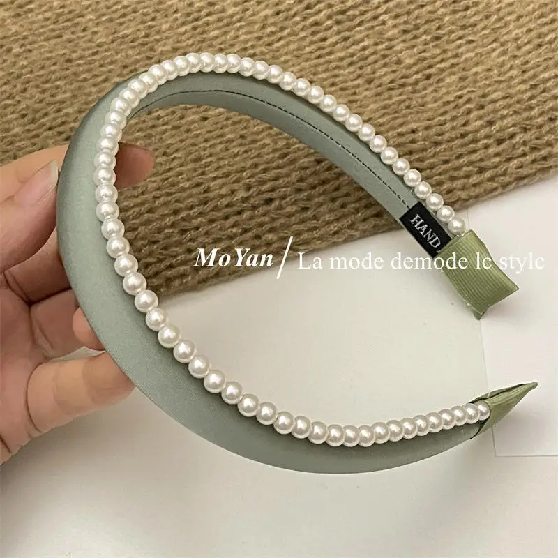 Satin Pearl Double Layer Headband for Women — feature 6