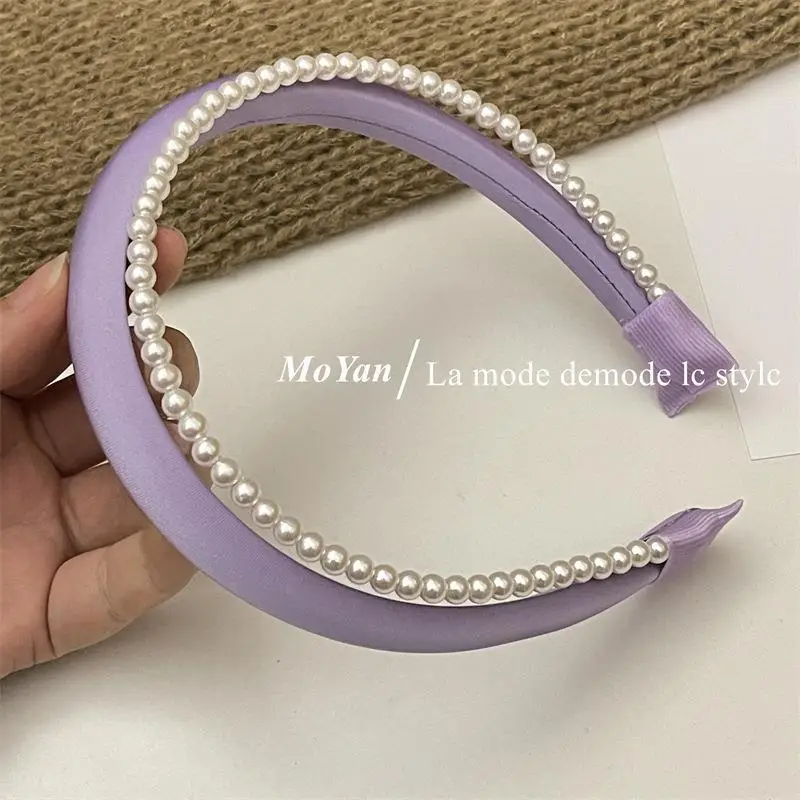 Satin Pearl Double Layer Headband for Women — feature 9