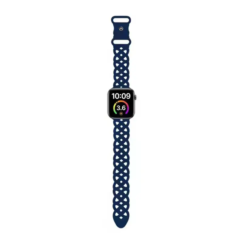 Apple Cat-Eye Silicone Watch Strap Blue 1-10 Gen - Image 25