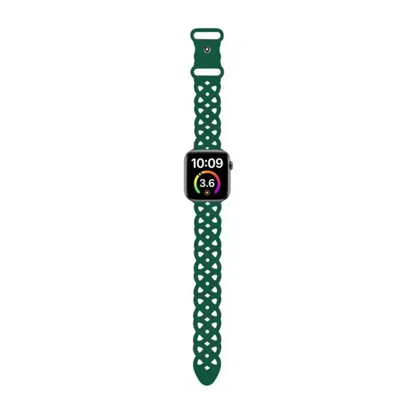 Apple Cat-Eye Silicone Watch Strap Blue 1-10 Gen - Image 11