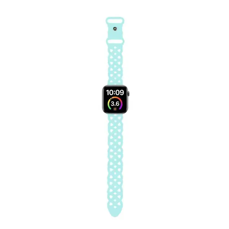 Apple Cat-Eye Silicone Watch Strap Blue 1-10 Gen - Image 13