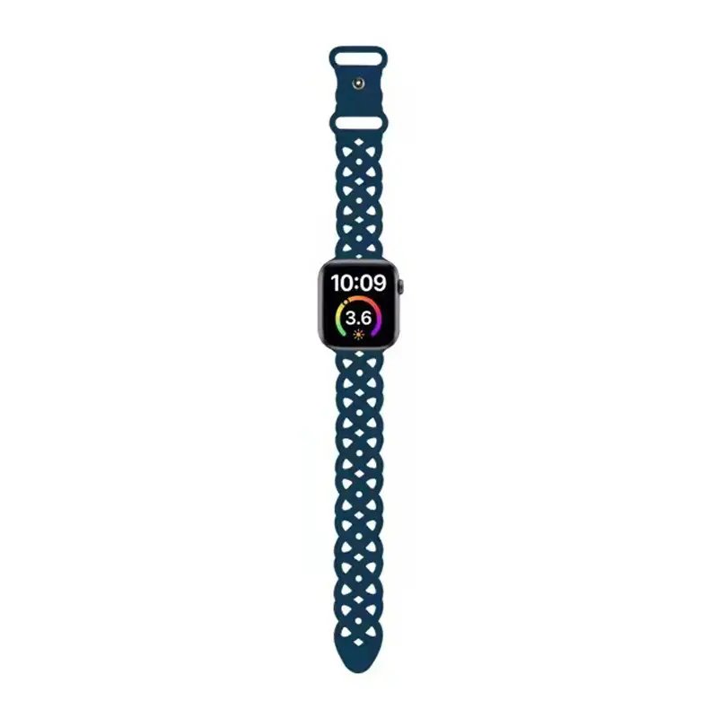 Apple Cat-Eye Silicone Watch Strap Blue 1-10 Gen - Image 15