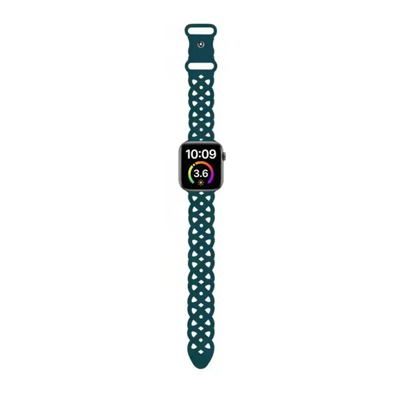 Apple Cat-Eye Silicone Watch Strap Blue 1-10 Gen - Image 3