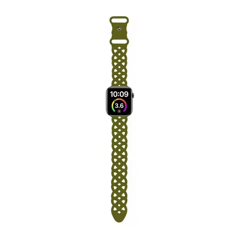 Apple Cat-Eye Silicone Watch Strap Blue 1-10 Gen - Image 4