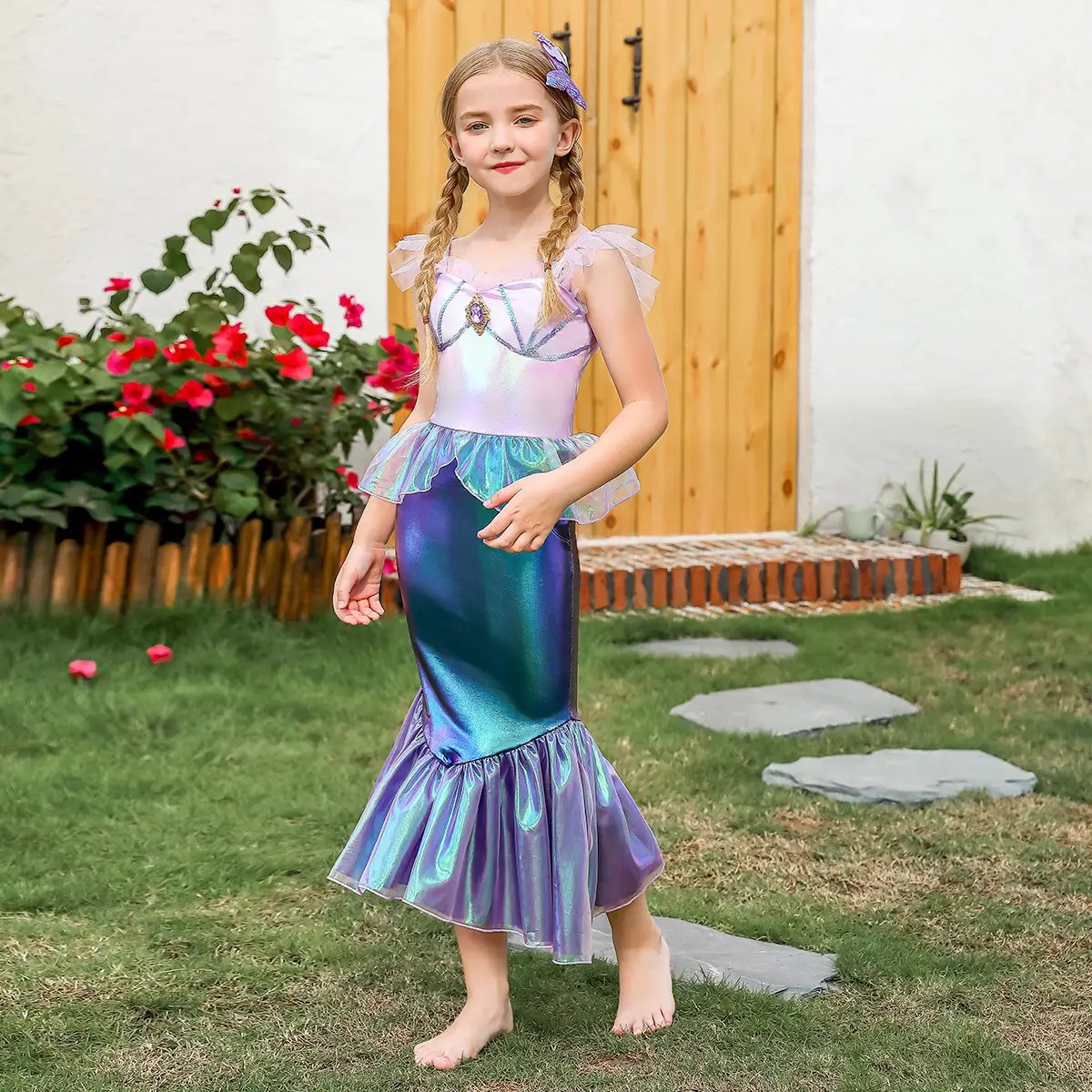 Mermaid Color Changing Dress for Girls Party Wear - Image 6