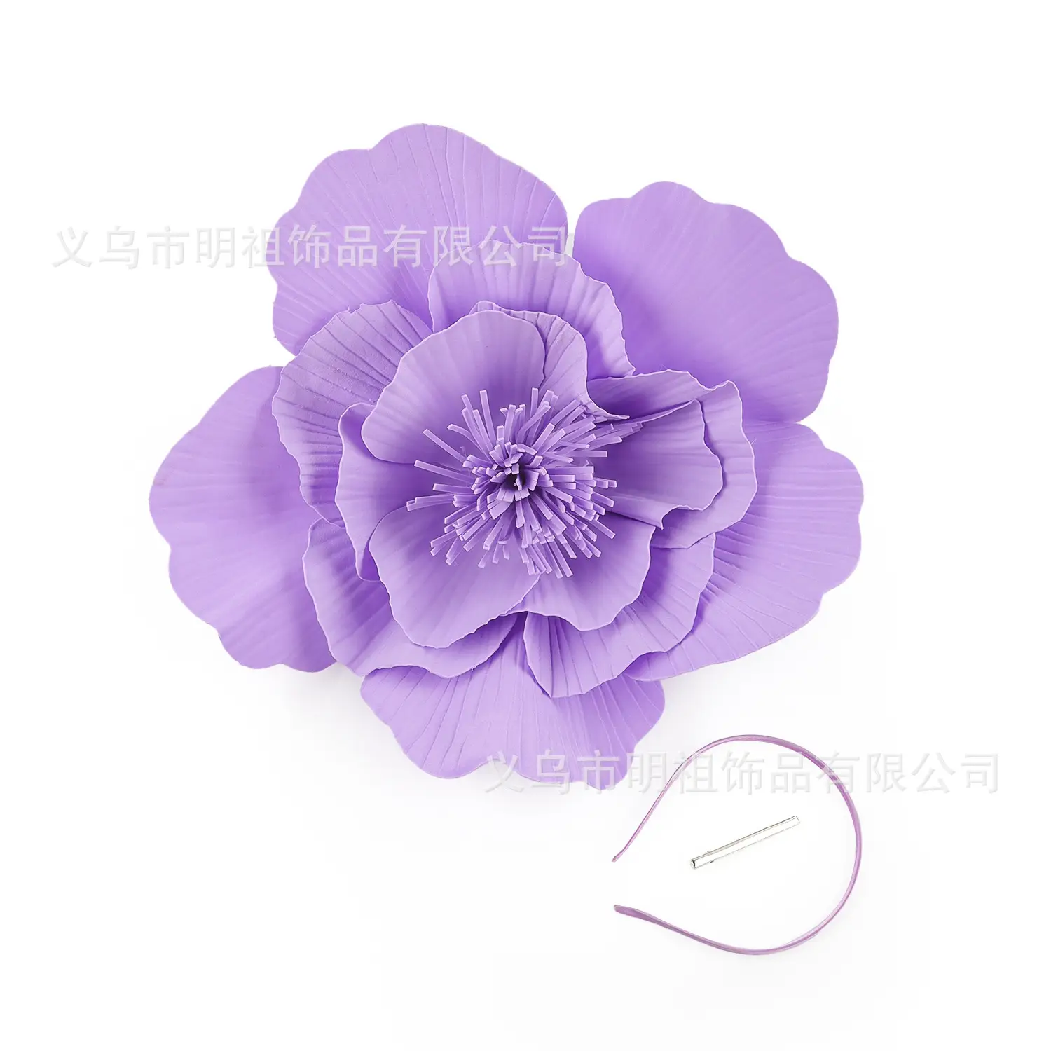 Red EVA Large Flower Hair Hoop Hat — feature 5