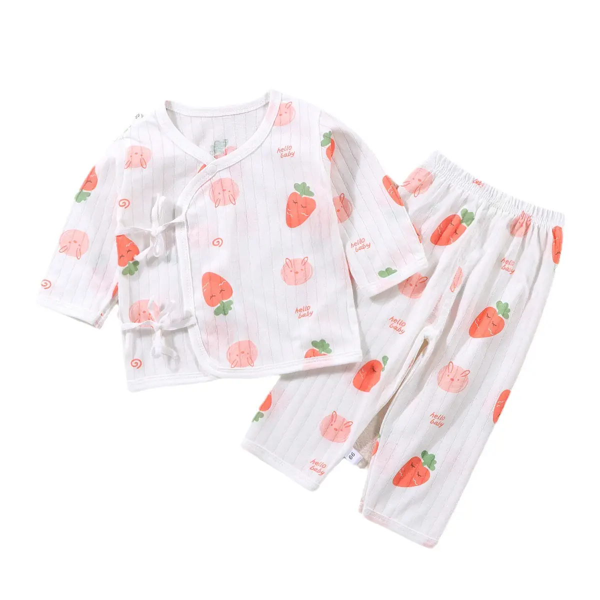 Baby Strawberry Print Cotton Pajamas Set - Image 11