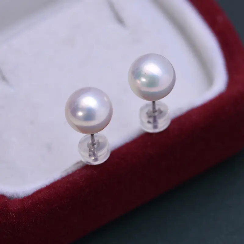 Freshwater Pearl Earrings 4-10mm White Round S925 Silver - Image 3