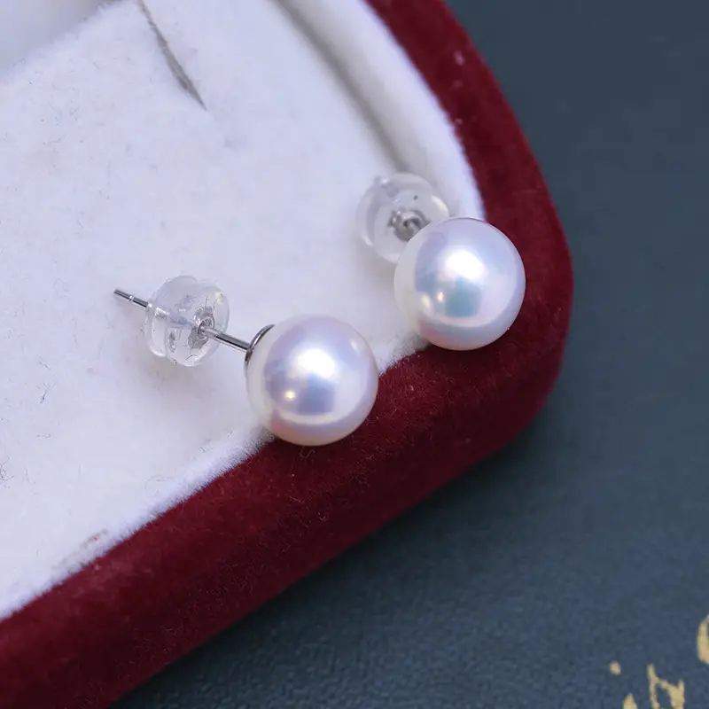 Freshwater Pearl Earrings 4-10mm White Round S925 Silver — feature 6