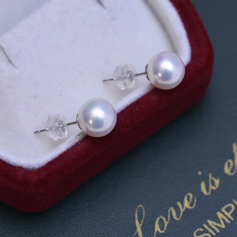 Freshwater Pearl Earrings 4-10mm White Round S925 Silver — feature 8