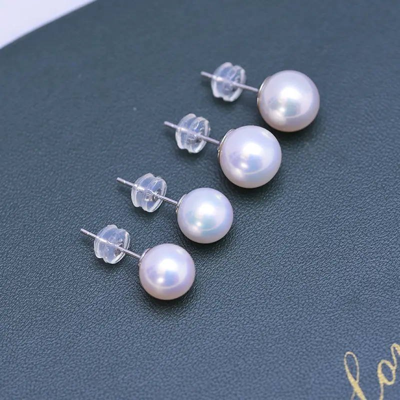 Freshwater Pearl Earrings 4-10mm White Round S925 Silver — feature 9
