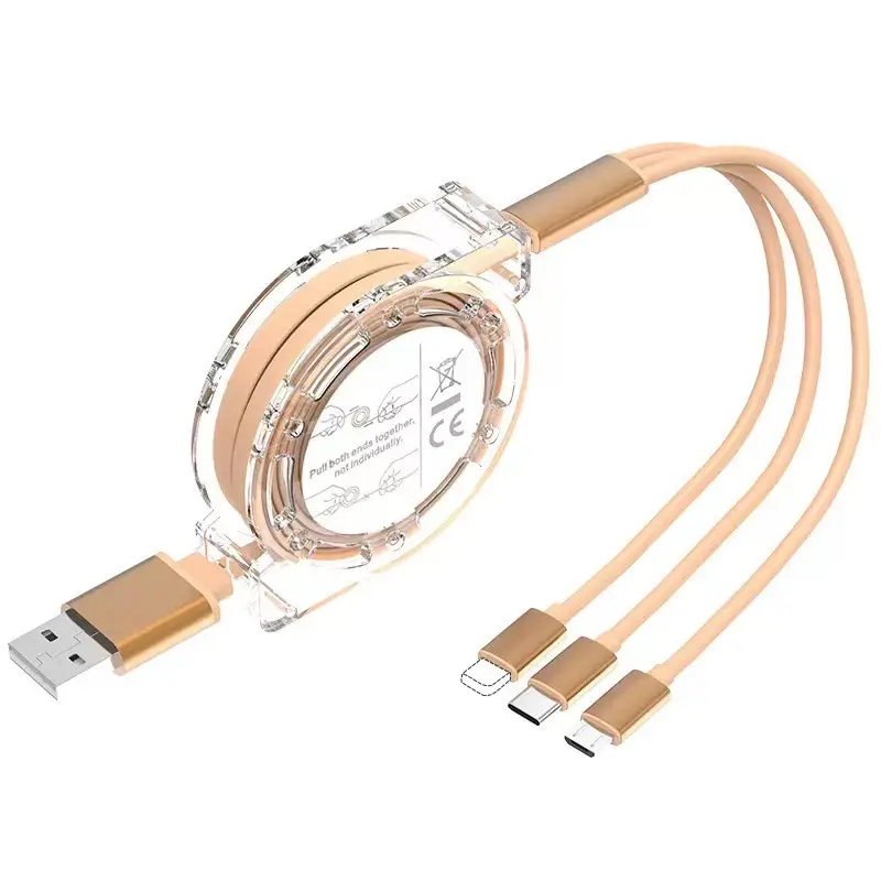 Three-in-One Fast Charging Cable for Mobile Phone Car Gift - Image 3