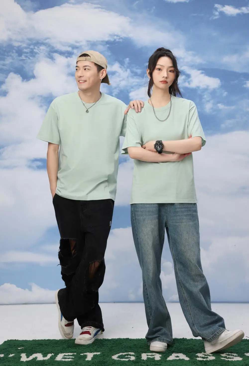 Men Green Cotton Round Neck T-Shirt 230g — feature 29