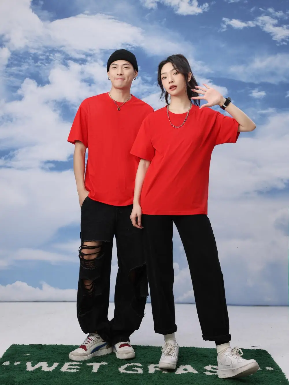 Men Green Cotton Round Neck T-Shirt 230g — feature 33