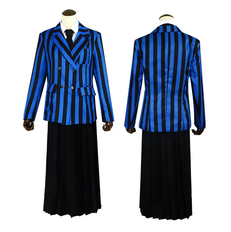 Black Long Sleeve Dress with White Collar for Girls Cosplay — feature 10