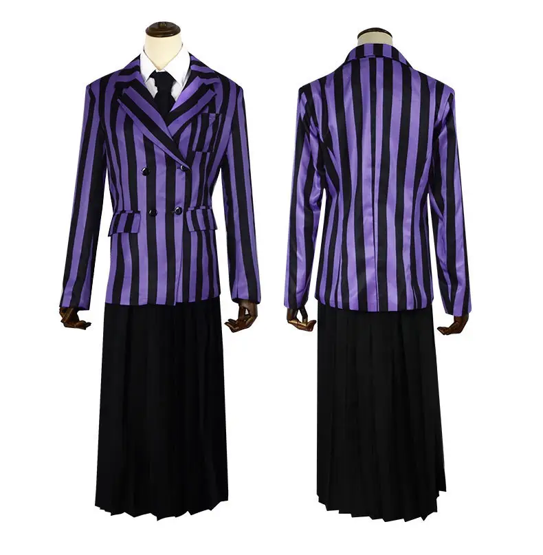 Black Long Sleeve Dress with White Collar for Girls Cosplay — feature 11