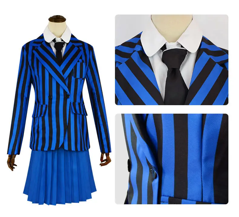 Black Long Sleeve Dress with White Collar for Girls Cosplay — feature 4