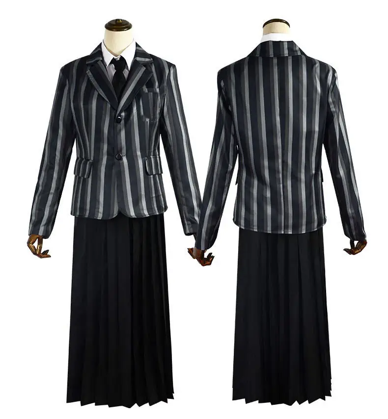 Black Long Sleeve Dress with White Collar for Girls Cosplay — feature 8