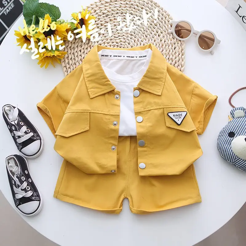 Boys Green Short Sleeve Shirt Suit 2024 - Image 4