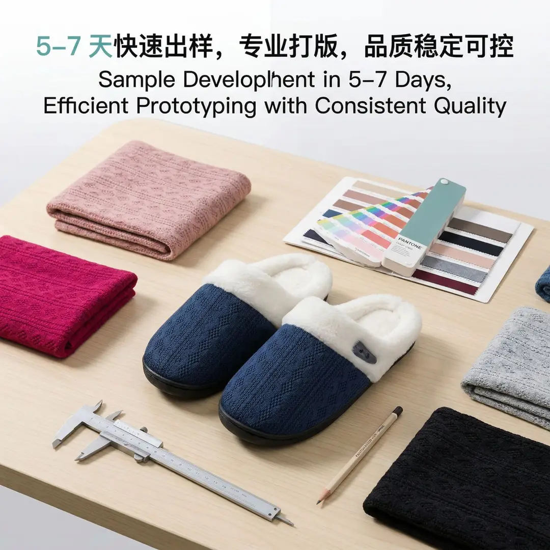 Cross-Border Furry Slippers for Home Autumn and Winter Indoor Non-Slip Thick-Soled Cotton Slippers Warm and Thickened Men's Cotton Slippers for Women