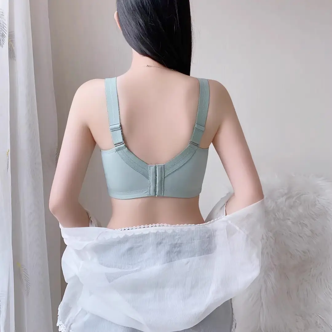 Slimming wireless big chest and small bra thin Full Cup underwear push up breast contracting full bag — feature 7