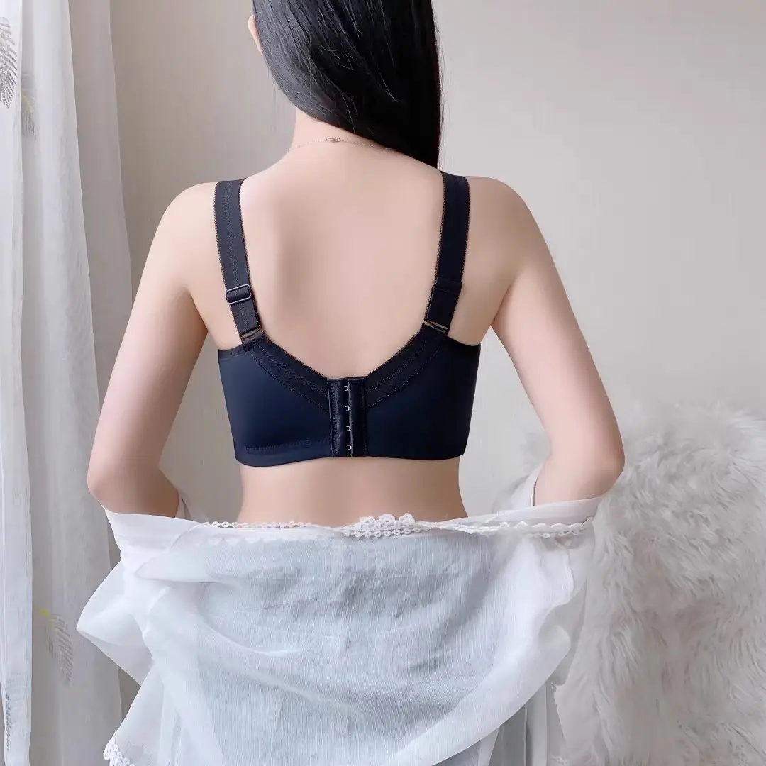 Slimming wireless big chest and small bra thin Full Cup underwear push up breast contracting full bag — feature 9